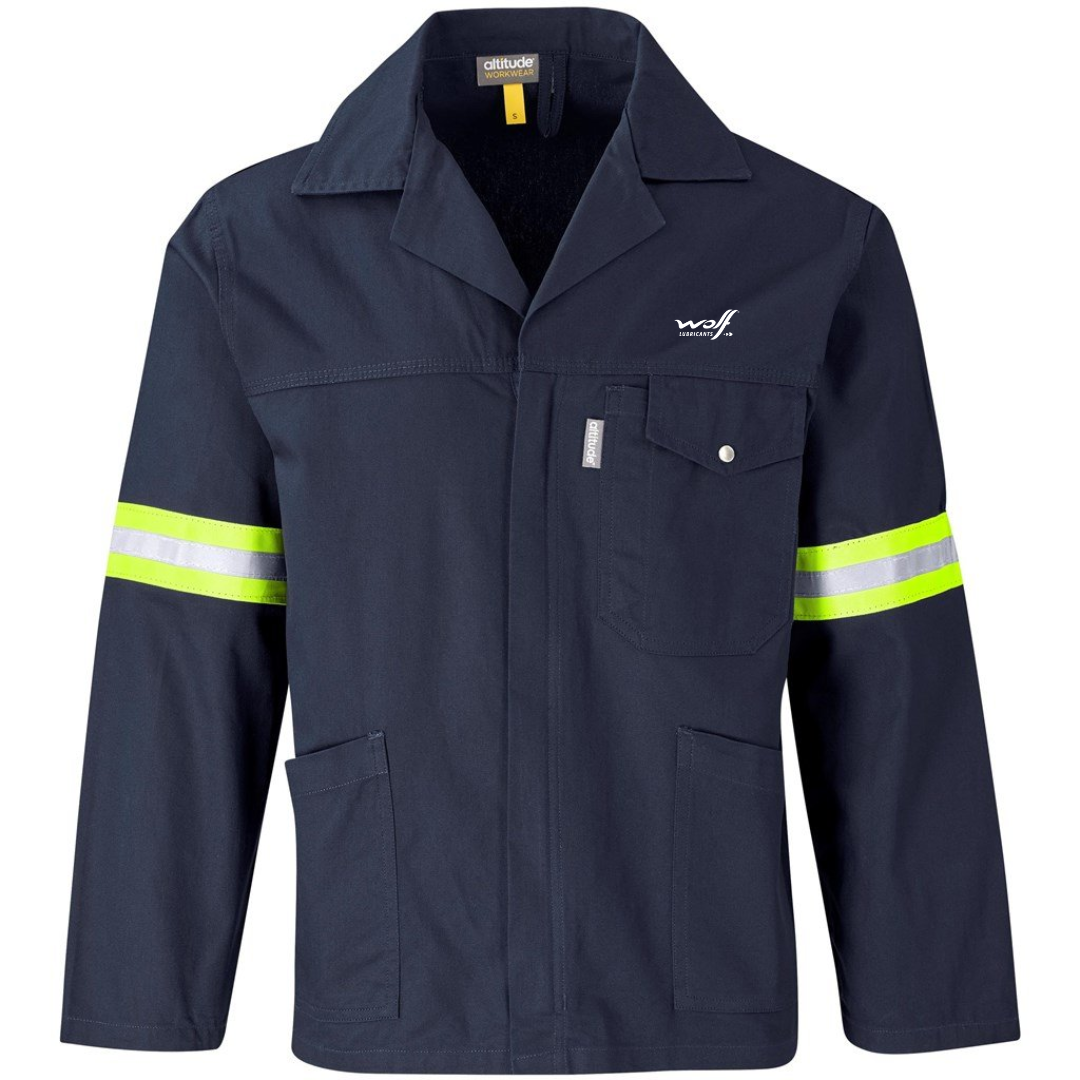 Wolf Lubricants - Artisan Premium 100% Cotton Jacket - Reflective Arms - Yellow Tape